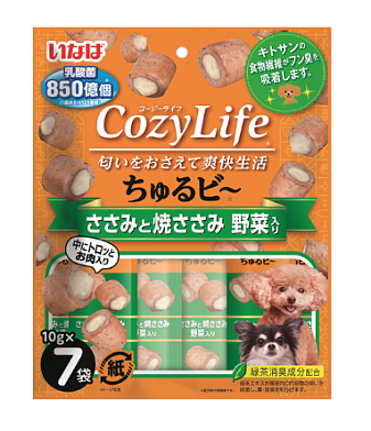 INABA Cozy life лакомство для собак запеченные трубочки с куриным филе и овощами