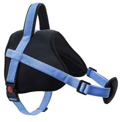 ZOOexpress Fresh Line шлейка с ручкой для собак, черная с голубым