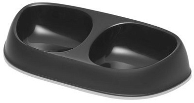 Moderna Sensibowls миска двойная пластиковая для собак и кошек, черная
