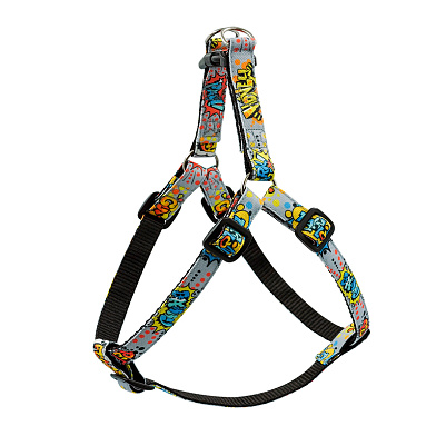 Art Line Шлейка для собак "Граффити" капрон с принтом быстросъемная