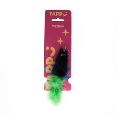 Tappi "Саваж" игрушка для кошек мышь из натурального меха норки с хвостом из пера марабу