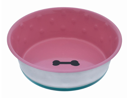 Купить tappi Хади миска металлическая нескользящая для собак и кошек, салатовая, розовая