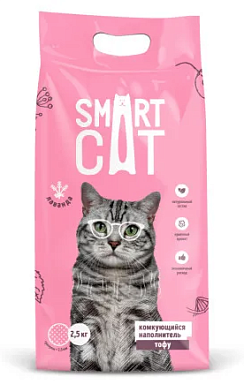 Smart Cat Тофу комкующийся наполнитель для кошек с ароматом лаванды