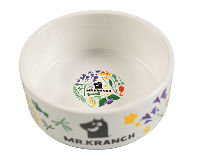 Mr.Kranch Цветы Прованса миска керамическая для собак и кошек, васильковая