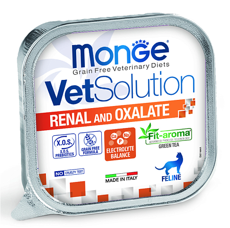 Купить monge vetsolution cat renal and oxalate Диетический корм для кошек при ХПН и профилактике образования оксалатов (ламистер)