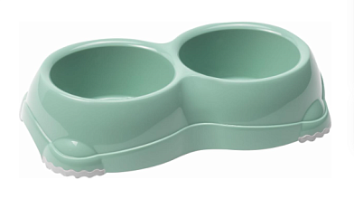 Moderna Smarty миска двойная пластиковая нескользящая для собак и кошек, нежно-зеленая