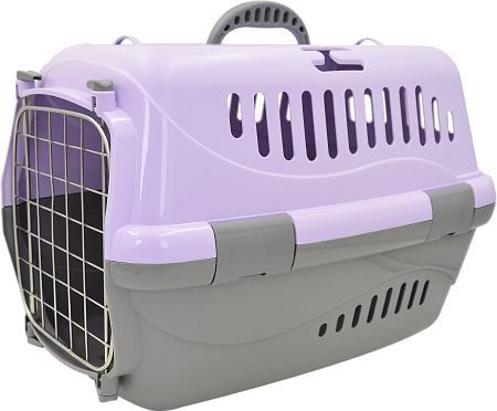 Купить zooexpress переноска для собак и кошек с металлической дверцей "Турне", фиолетовая