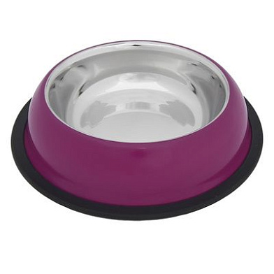 Tappi Кута миска металлическая с нескользящим покрытием для собак, розовая