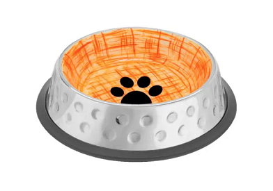 Mr.Kranch Candy миска из нержавеющей стали с керамическим покрытием и нескользящим основанием для собак и кошек, оранжевая
