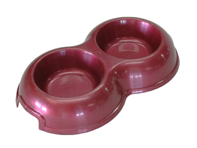 Homepet миска двойная пластиковая для собак и кошек, красный перламутр