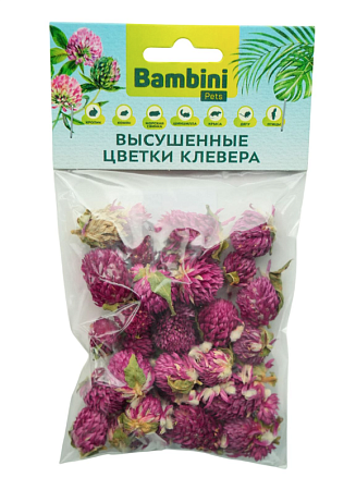 Купить bambini pets Лакомство высушенные цветы клевера для грызунов и кроликов