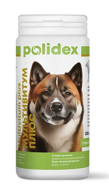 Polidex Мультивитум плюс для взрослых собак всех пород для обогащения организма витаминами и минералами