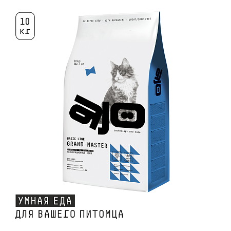 Купить ajo basic line grand master Сухой корм для кошек старше 8 лет с курицей