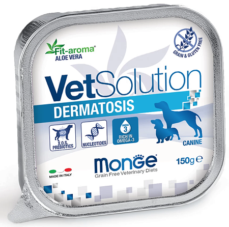 Купить monge vetsolution dog dermatosis диетический корм для взрослых собак всех пород при заболеваниях кожи (ламистер)