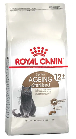 Купить royal canin ageing sterilised 12+ сухой корм для пожилых стерилизованных кошек старше 12 лет с птицей