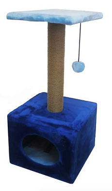 ZOOexpress комлекс для кошек "Куб малый с полкой" мех однотонный