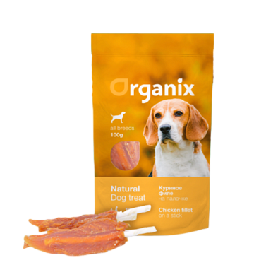 Organix лакомство для собак «Куриное филе на палочке» 100% мясо