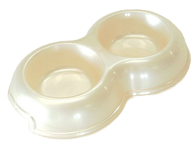 Homepet миска двойная пластиковая для собак и кошек, бежевый перламутр