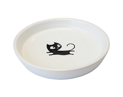 №1 миска для кошек Черный кот цветная керамическая