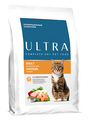 ULTRA полнорационный сухой корм для взроcлых кошек с курицей