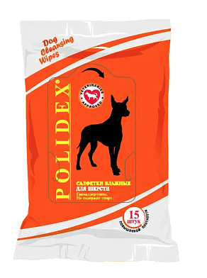 Polidex салфетки влажные для шерсти для собак