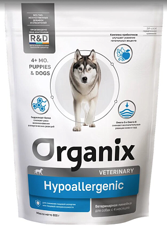 Купить organix vet hypoallergenic сухой корм для взрослых собак всех пород при пищевой аллергии