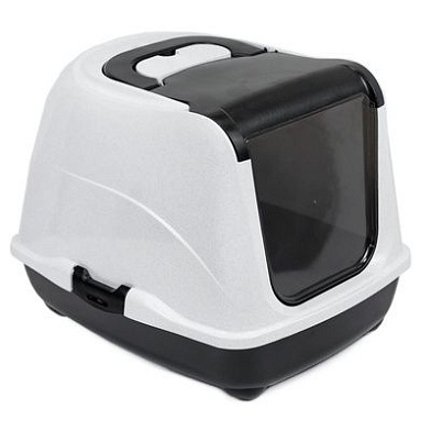 СКИДКА Yami-Yami туалет закрытый с дверцей для кошек, черный