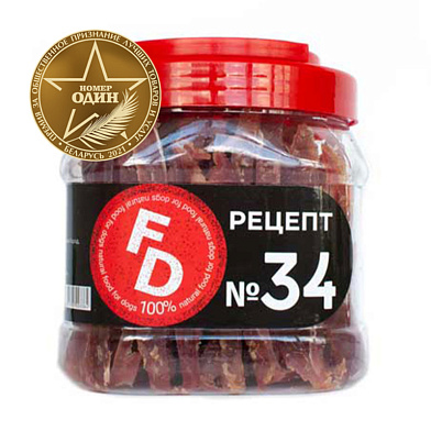 For Dogs лакомство для собак рецепт №34 Полоски из мяса утки