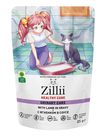 Купить zillii healthy care urinary care влажный корм для взрослых кошек РН контроль с ягненком в соусе (пауч)