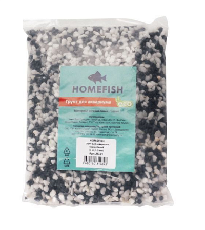 Купить homefish грунт для аквариума 3-5 мм черно-белый
