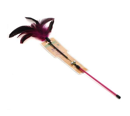 Купить homecat игрушка для кошек дразнилка с цветными перьями на пружине с колокольчиком