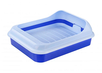 ALTA Лоток для кошек "Верный друг" с бортиком и сеткой, синий