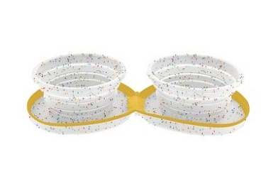 СКИДКА Ferribiella Конфетти силиконовая складная миска для собак и кошек, белая