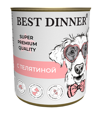 Best Dinner Super Premium Мясные деликатесы консервы для собак и щенков с телятиной