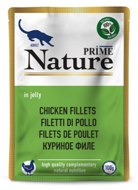 Prime Nature Cat влажный корм для кошек Куриное филе в желе (пауч)