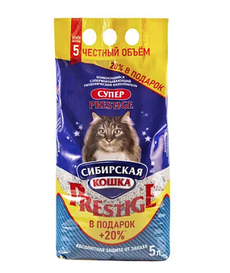 Сибирская кошка комкующийся наполнитель для кошек супер PRESTIGE