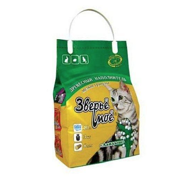 Зверье Мое Наполнитель для кошек древесный, мелкие гранулы ландыш