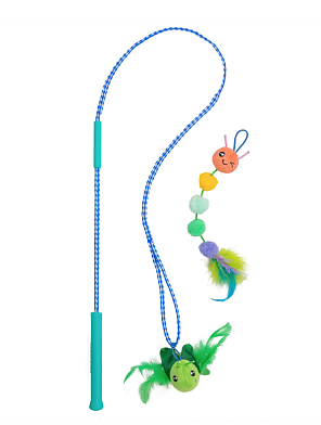 Catstages игрушка для кошек "Гусеничка" дразнилка со сменной насадкой и кошачьей мятой