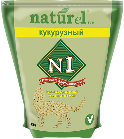 Купить n1 naturel наполнитель для кошек комкующийся Кукурузный