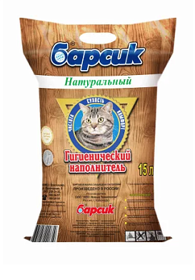 Барсик наполнитель для кошек впитывающий древесный