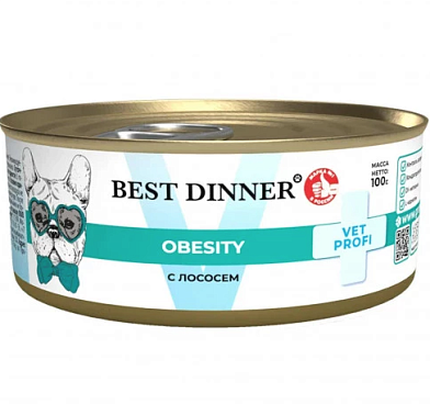 Best Dinner Vet Profi Obesity консервы для взрослых собак всех пород с лососем