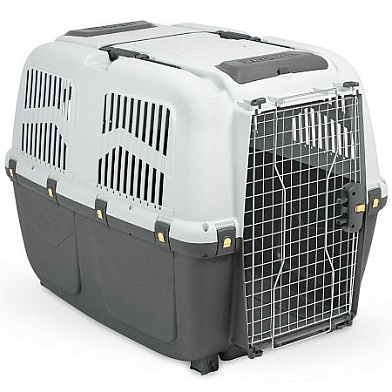 Уценка! Брак! MPS переноска для собак SKUDO 7 с металлической дверцей с замком серая