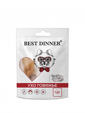 Best Dinner лакомство для собак ухо говяжье