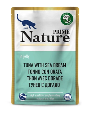 Prime Nature влажный корм для взрослых кошек тунец с дорадо (пауч)