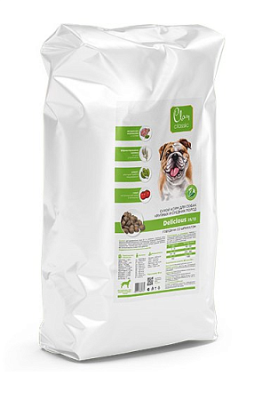 Купить clan classic delicious 25/13 сухой корм для взрослых собак крупных и средних пород с говядиной, томатом и шпинатом