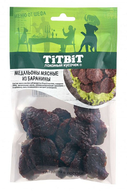 TiTBiT лакомство для собак Медальоны мясные из баранины Меню от Шефа