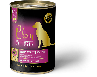 Clan De File консервы для собак всех пород (конина)