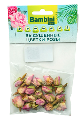 Bambini Pets Лакомство высушенные цветы розы для грызунов и кроликов