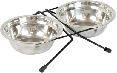Homepet миска двойная металлическая на подставке для собак и кошек