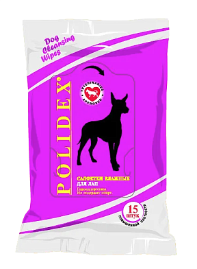 Polidex салфетки влажные для собак для лап